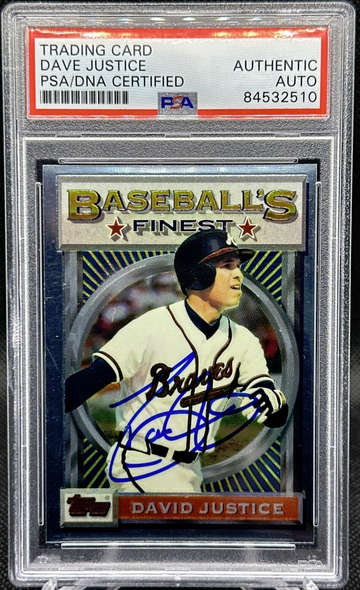 1993 Topps Finest AUTO AUTOGRAPH DAVID JUSTICE #1 PSA/DNA AUTHENTIC BRAVES!