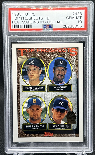 1993 Topps FLORIDA MARLINS INAGURAL RYAN KLESKO #423 PSA 10! BRAVES! POP 3!