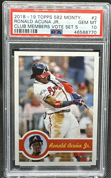 2018 Topps 582 MONTGOMERY CLUB SET 5 RONALD ACUNA JR PSA 10! BRAVES! POP 18!