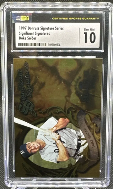 1997 Donruss Signature SIGNIFICANT SIGNATURES AUTO DUKE SNIDER /2000 CSG 10!