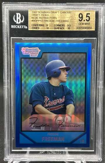 2007 Bowman Chrome BLUE REFRACTOR FREDDIE FREEMAN RC BGS 9.5 GEM MINT