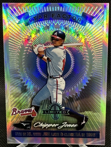 🔥RARE 1997 DONRUSS LIMITED EXPOSURE STAR FACTOR CHIPPER JONES #55 /40 BRAVES!