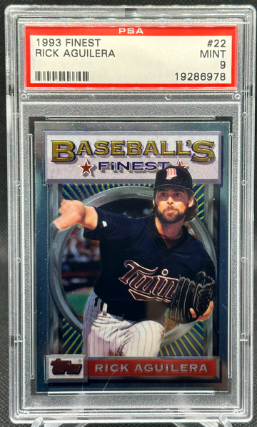 1993 Topps Finest Rick Aguilera #22 MINNESOTA TWINS PSA 9 MINT!