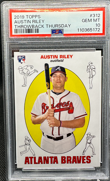 2019 Topps THROWBACK THURSDAY TBT SP Austin Riley ROOKIE RC #312 PSA 10 BRAVES