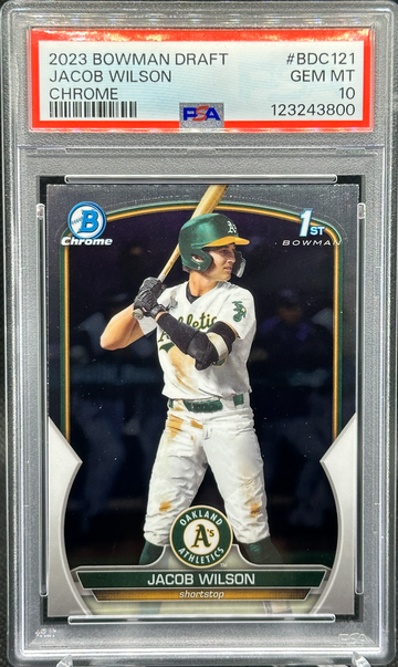 2023 Bowman Chrome 1st ROOKIE CARD RC Jacob Wilson #BDC-121 PSA 10 OAKLAND A's