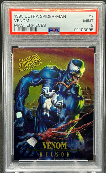 1995 Fleer Ultra Spider-Man MASTERPIECES VENOM NELSON CHROME #7 PSA 9 SHARP!