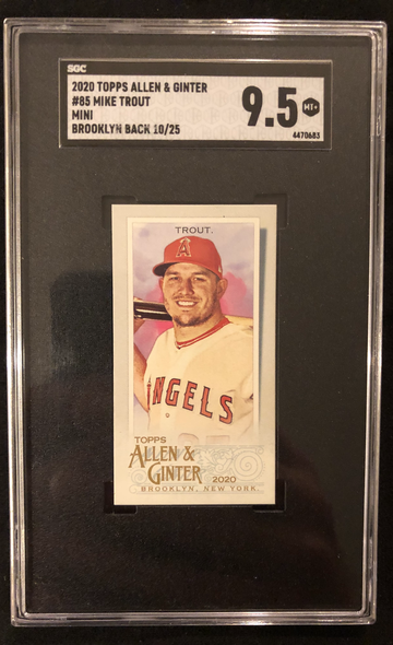 2020 Topps Allen & Ginter Mike Trout Mini Brooklyn Back 10/25 SGC 9.5 
