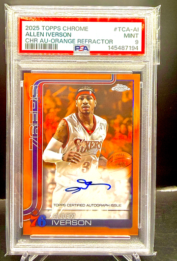 2025-26 Topps Chrome Allen Iverson TCA-AI Orange Refractor Auto /25