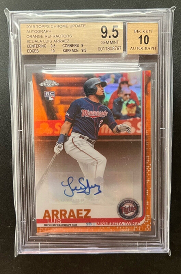 2019 TOPPS CHROME UPDATE LUIS ARRAEZ ORANGE REFRACTOR AUTO #/25 BGS 9.5 Gem Mint