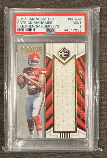 2017 Limited Patrick Mahomes Rookie Phenoms Jersey /99 PSA 9 