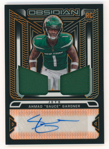 2022 Panini Obsidian Ahmad Sauce Gardner RPA /99 Autograph Auto Jets Rookie 