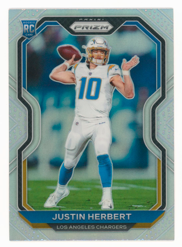 2020 Panini Prizm JUSTIN HERBERT RC Rookie SILVER #325 CHARGERS CLEAN