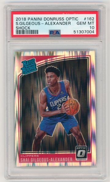 2018 Panini Donruss Optic Shai Gilgeous-Alexander Shock Prizm RC #162 PSA 10