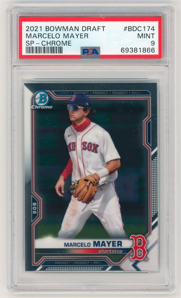2021 BOWMAN CHROME DRAFT MARCELO MAYER ROOKIE SP CHROME PSA 9 BDC174