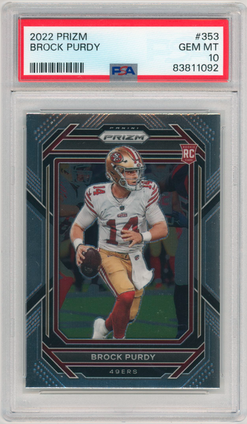2022 Panini Prizm #353 Brock Purdy 49ers RC Rookie PSA 10 GEM MINT