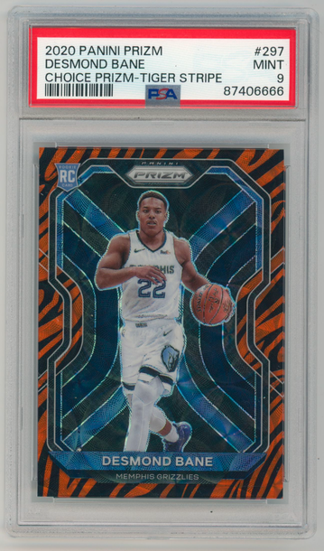 2020 PANINI PRIZM BASKETBALL DESMOND BANE CHOICE TIGER STRIPE SSP PSA 9 #297