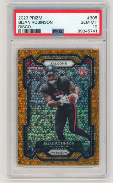 2023 PANINI PRIZM DISCO #305 BIJAN ROBINSON ROOKIE RC PSA 10