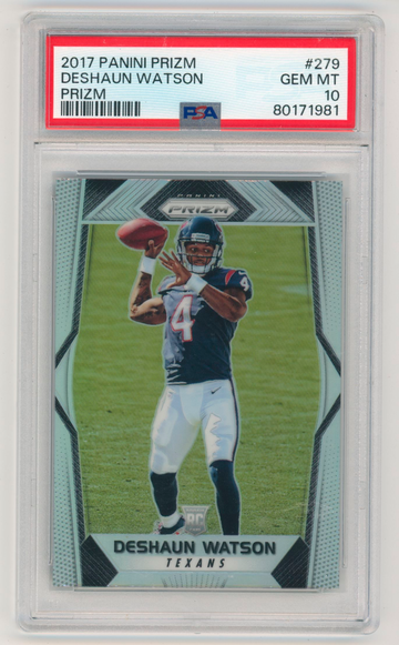 2017 Panini Prizm DeShaun Watson Silver Prizm Rookie RC #279 PSA 10 Texans