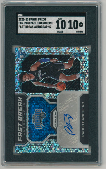 Paolo Banchero 2022-23 Panini Prizm #FBR-PBM Fast Break Disco Auto SGC 10/10