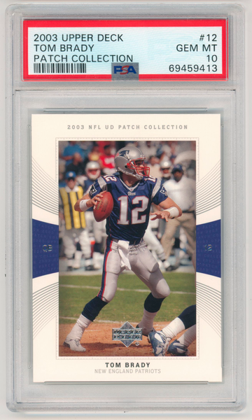 2003 Upper Deck Patch Collection Tom Brady PSA 10 Gem Mint #12