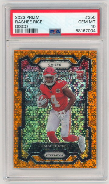 2023 Panini Prizm Orange Disco Rashee Rice Rookie RC #350 PSA 10 Gem Mint RARE