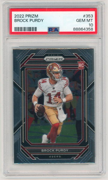 2022 Panini Prizm BROCK PURDY RC/ROOKIE 49ERS #353 PSA 10 GEM MINT