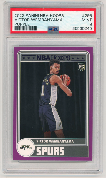 2023-24 Panini Hoops #298 Victor Wembanyama Purple PSA 9 Mint