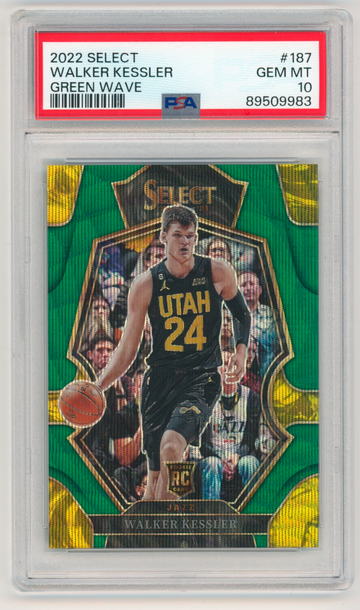 2022 PANINI SELECT WALKER KESSLER GREEN WAVE ROOKIE /50 PSA 10 #187 UTAH JAZZ