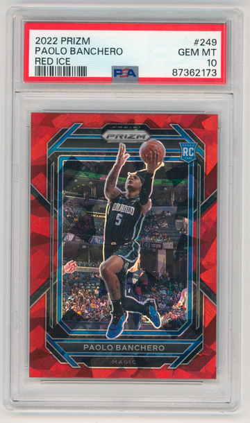 2022 Panini Prizm Paolo Banchero Rookie RC Red Ice Prizm #249 PSA 10 Magic