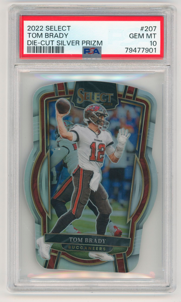 2022 Select Silver Prizm Die-Cut Club Level #207 Tom Brady Buccaneers PSA 10