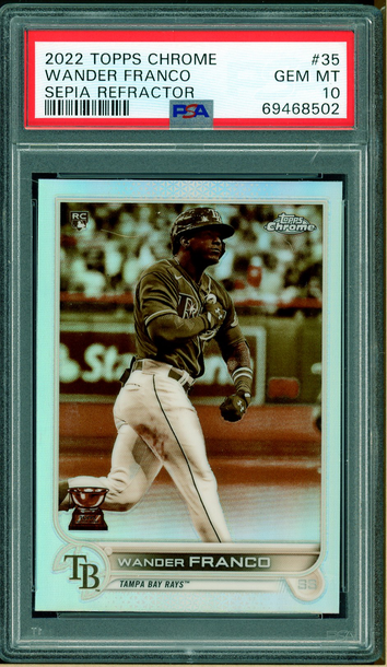 2022 Topps Chrome #35 Wander Franco Sepia Refractor RC PSA 10