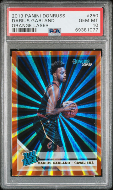 2019 Panini Donruss #250 Darius Garland Rated Rookie Orange Laser PSA 10