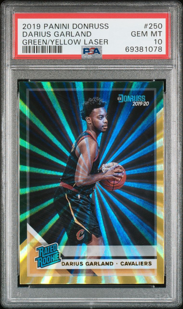 2019 Panini Donruss #250 Darius Garland Green Laser PSA 10