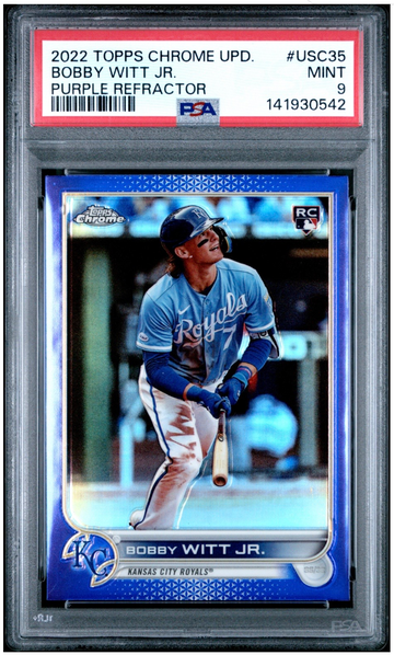 2022 Topps Chrome Update Purple Refractor Bobby Witt Jr #USC35 PSA 9 MINT