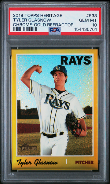 2019 Topps Heritage Chrome Tyler Glasnow THC-538 Gold Refractor /5 PSA 10 GEM