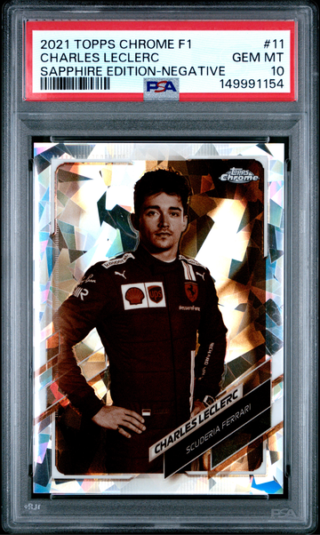 2021 Topps Chrome Sapphire F1 #11 Charles Leclerc Negative Refractor /100 Formula 1 PSA 10