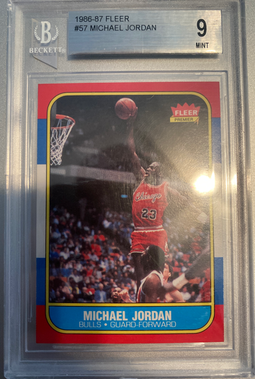 PWCC-A TOP 30% 1986-87 FLEER MICHAEL JORDAN ROOKIE #57 BGS 9 w/9.5 CENTERING!