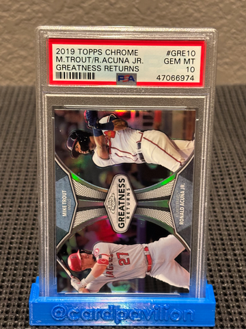 2019 TOPPS MIKE TROUT KEN GRIFFEY JR HISTORIC THROUGH-LINES PSA 10 GEM MINT