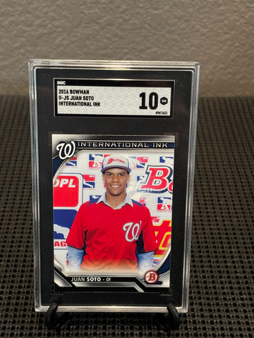 2016 bowman #IIJS juan soto rc; international ink SP rookie insert PSA 10  GEM