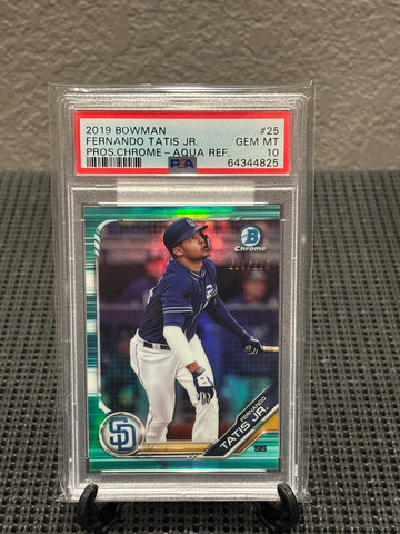2019 Bowman Fernando Tatis Jr Pros Chrome Aqua Refractor Psa 10  Low Pop. (10)