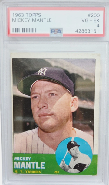 963 Topps Mickey Mantle #200 – PSA 4 (VG-EX) – Yankees Legend – Vintage HOF Icon