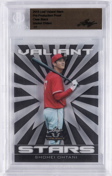 2018 Shohei ohtani Leaf Valiant Stars Pre-Production Proof Clear-Black 1/1