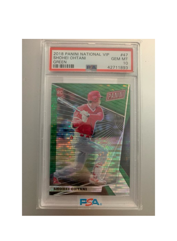 2018 SHOHEI OHTANI PANINI NATIONAL VIP GREEN Set of 2 #4/5 PSA 10