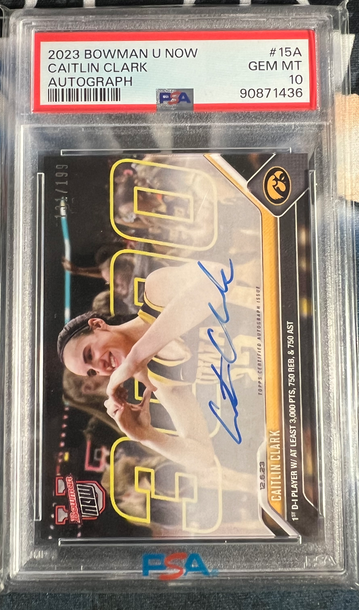 2023 BOWMAN U NOW CAITLIN CLARK AUTO #15A /199 PSA 10 Mint Fever
