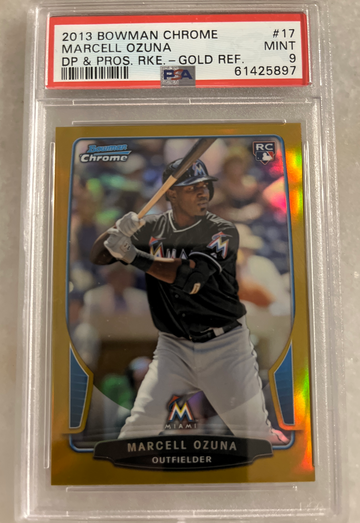 2013 Bowman Chrome Draft Gold Refractor Marcell Ozuna PSA 9 33/50