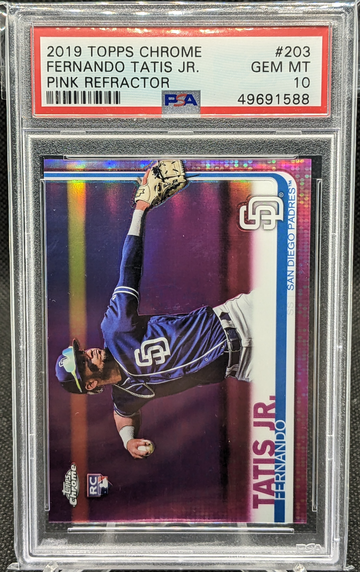 2019 Topps Chrome 203 Fernando Tatis Jr. Pink Refractor PSA 10