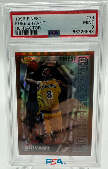 1996-97 Topps Finest Refractor #74 Kobe Bryant RC Rookie HOF PSA 9