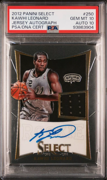 2012 PANINI SELECT KAWHI LEONARD JERSEY AUTO PSA/DNA CERT #250 PSA 10 GEM MT