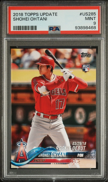 2018 TOPPS UPDATE SHOHEI OHTANI #US285 PSA 9 MT ANGELS RATED ROOKIE