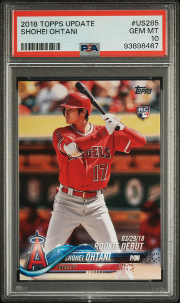 2018 TOPPS UPDATE SHOHEI OHTANI #US285 PSA 10 GEM MT ANGELS RATED ROOKIE
